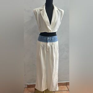 Elegant White and Blue Women's set